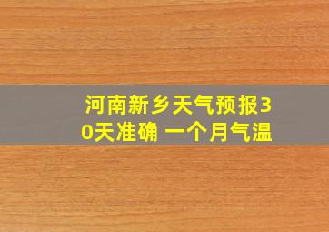 河南新乡天气预报30天准确 一个月气温